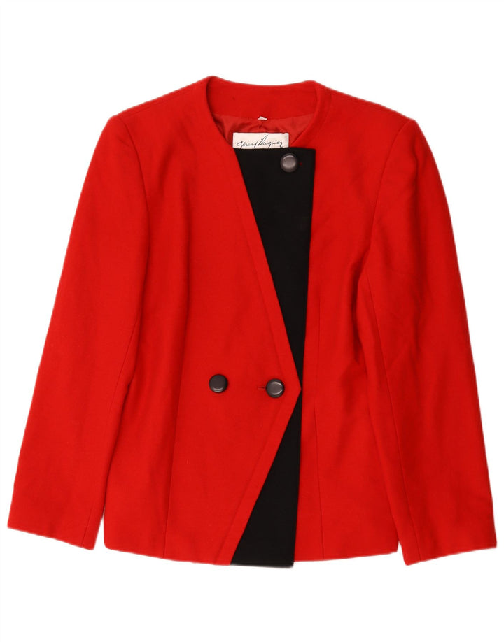 Gerard Pasquier Damen Blazerjacke EU 40 Mittelroter Farbblock