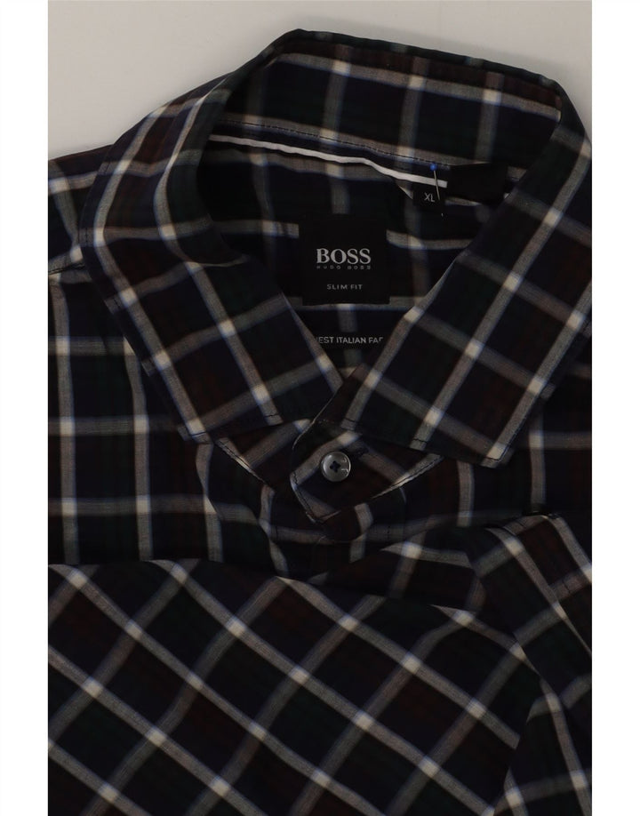 Hugo Boss Herren Slim Fit Hemd XL Mehrfarbig kariert