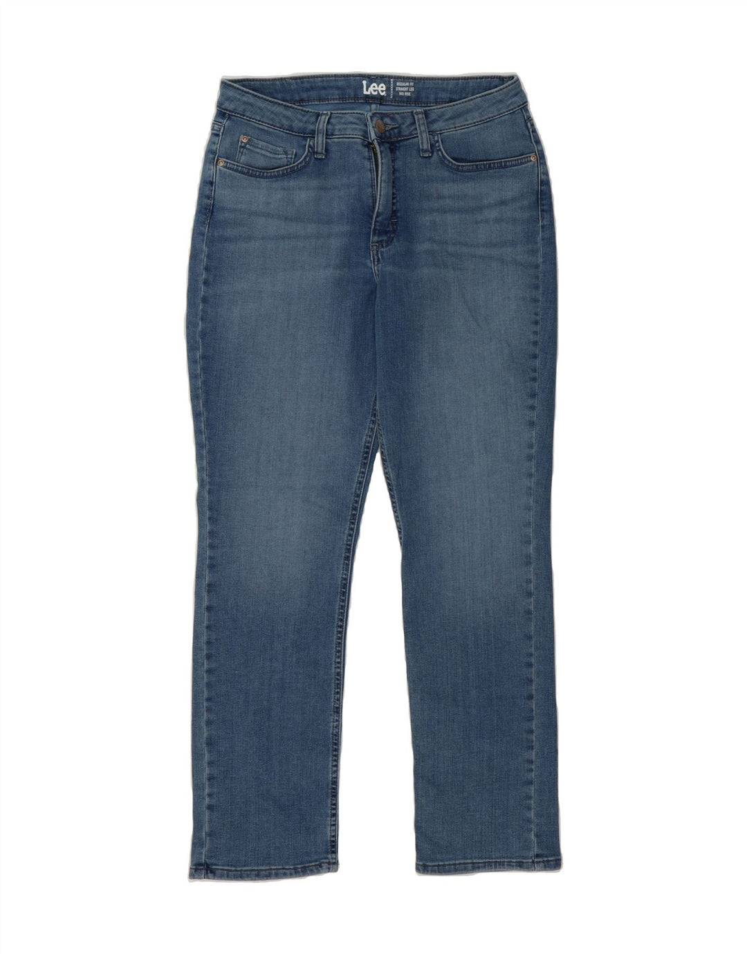 LEE Womens Mid Rise Regular Fit Straight Jeans Size 10 Medium W30 L29 Blue Vintage Lee and Second-Hand Lee from Messina Hembry 