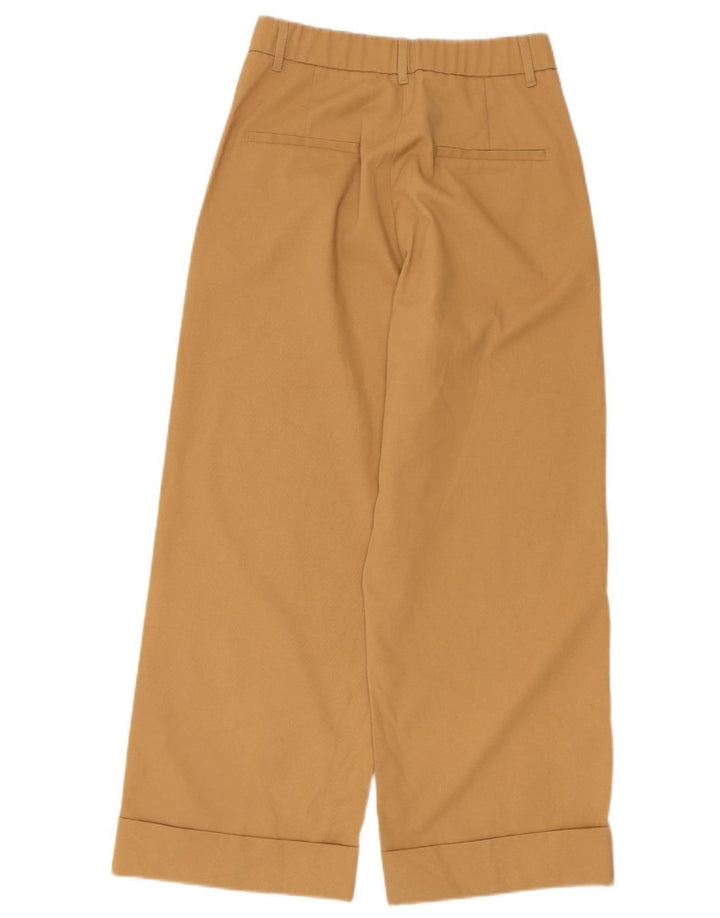 Zara Damen-Chinohose mit weitem Bein, Größe S, W26, L26, Beige, Polyester