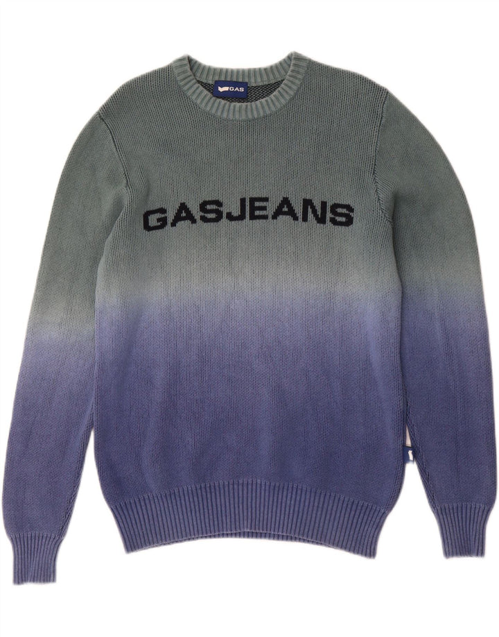 GAS Mens Graphic Crew Neck Jumper Sweater Small Multicoloured Colourblock Vintage Gas and Second-Hand Gas from Messina Hembry 