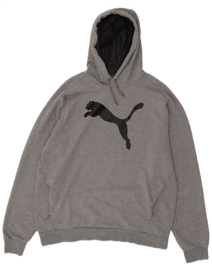 PUMA Herren Graphic Hoodie Pullover XL Grau gefleckte Baumwolle