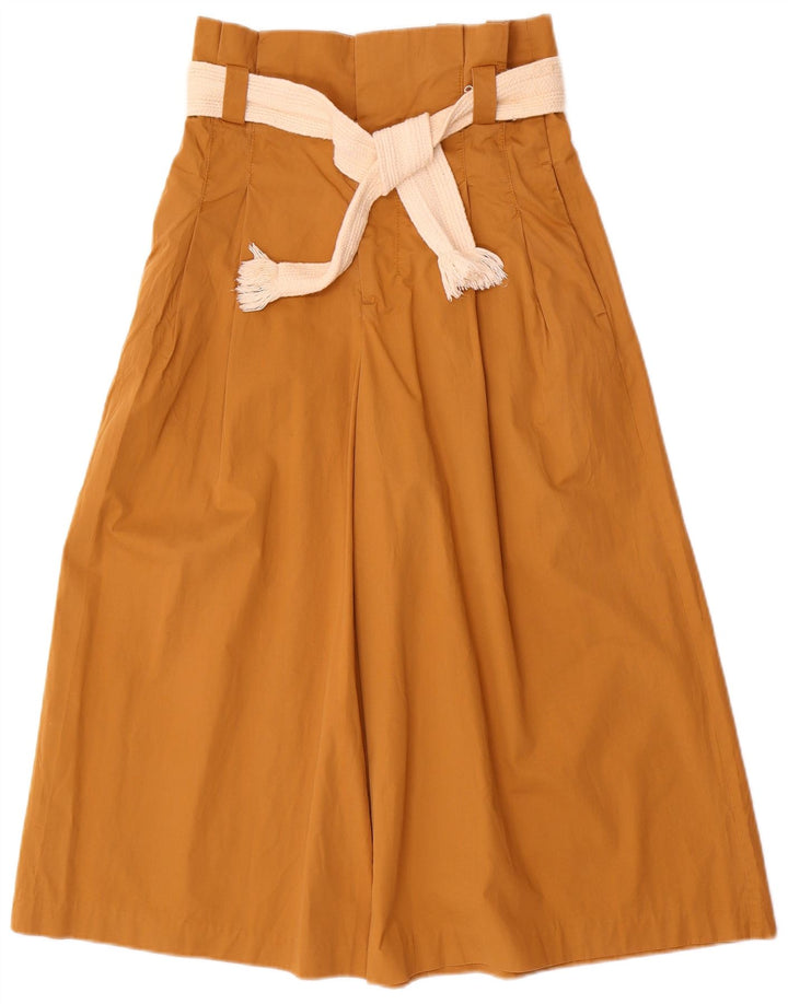 Zara Damen Cullotes-Hose, klein, W26, L20, beige Baumwolle