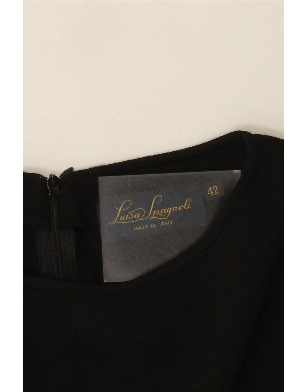 Luisa Spagnoli Damen Langarm-Etuikleid IT 42 Mittelschwarz