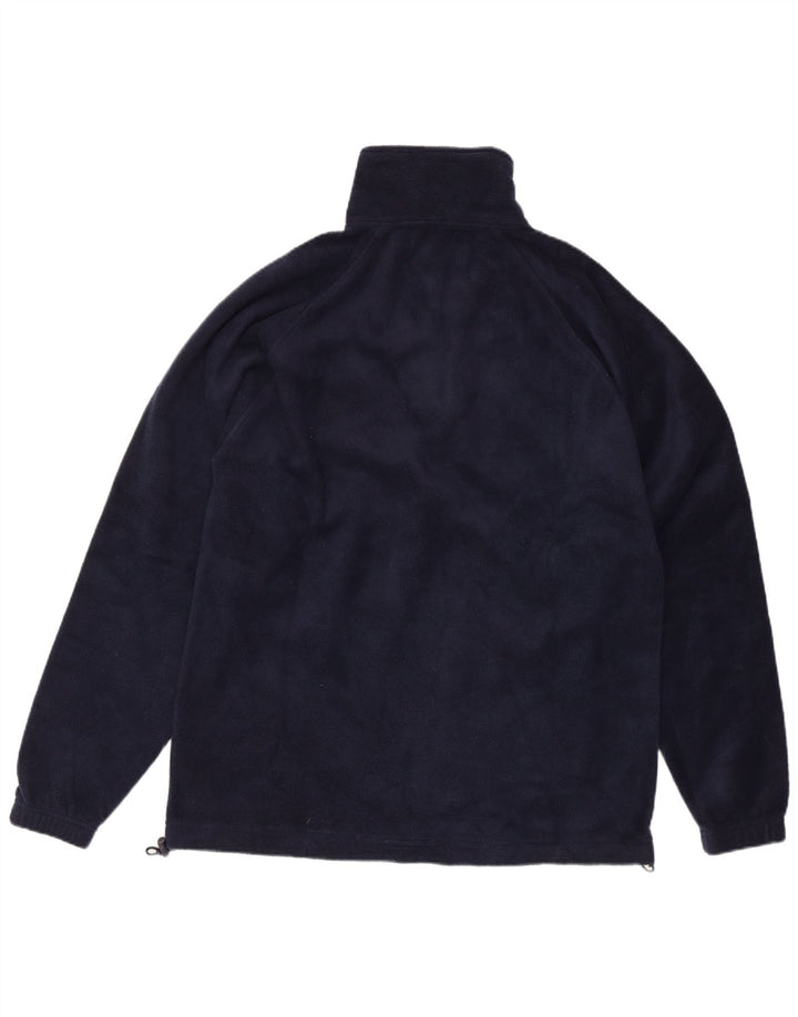 Kappa Herren-Fleecepullover mit Reißverschluss am Hals, groß, marineblaues Polyester