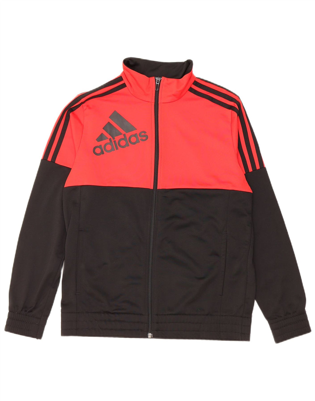 ADIDAS Jungen-Trainingsanzug mit grafischem Oberteil, 13–14 Jahre, schwarzes Farbblockdesign