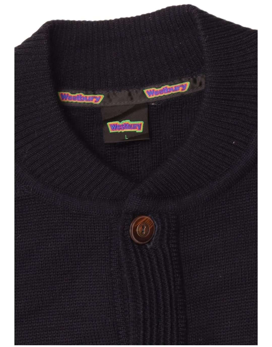 WESTBURY Herren-Strickjacke, große marineblaue Wolle