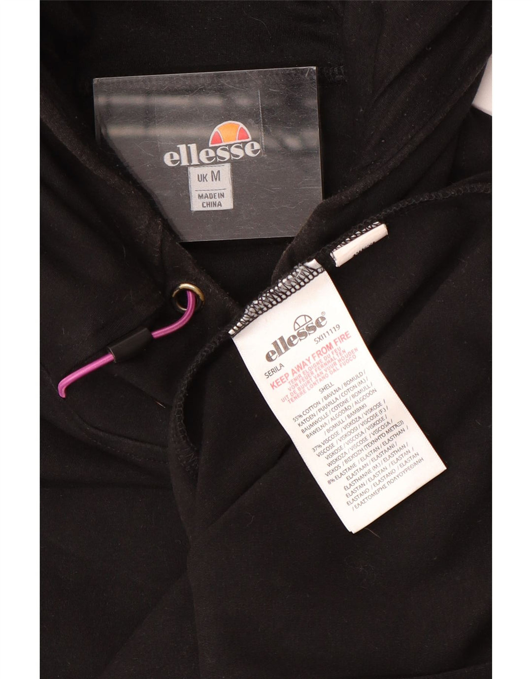 Ellesse Herren-Kapuzenpullover mit Grafik, mittelschwarze Baumwolle
