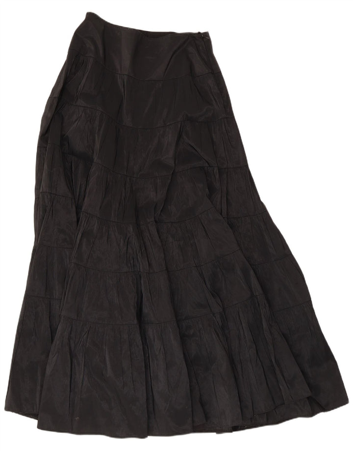 Murek Damen Maxi-Stufenrock mit hoher Taille, W30, Mittelschwarz