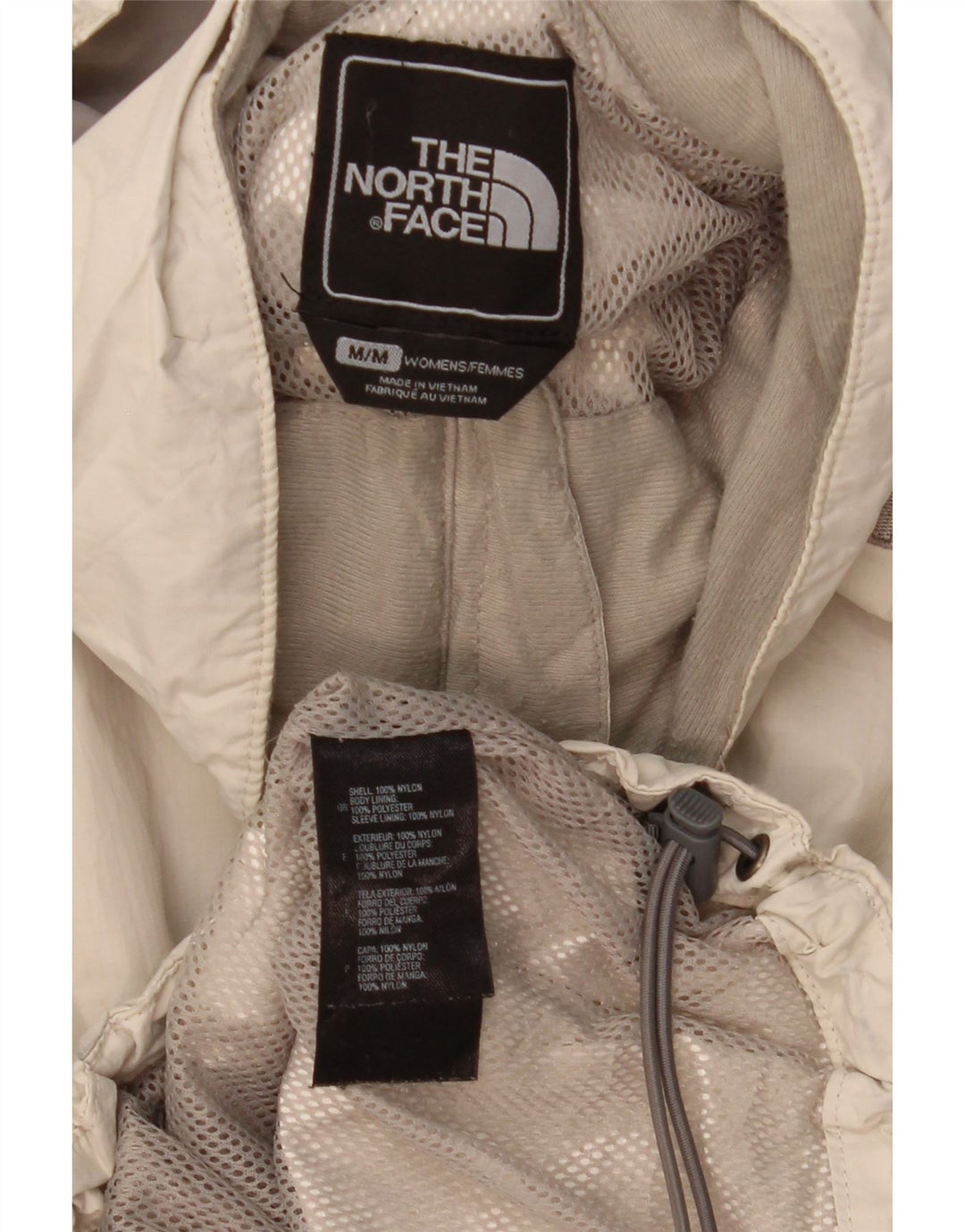 The North Face Damen-Regenjacke mit Kapuze, UK 14, Medium, Off-White-Nylon