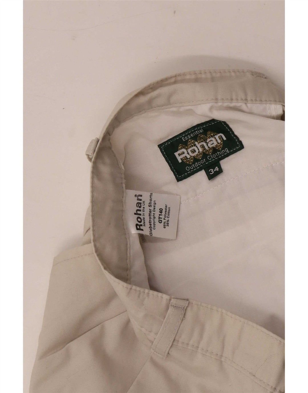 Rohan Mens Pegged Chino Shorts W34 Large Beige Polyester