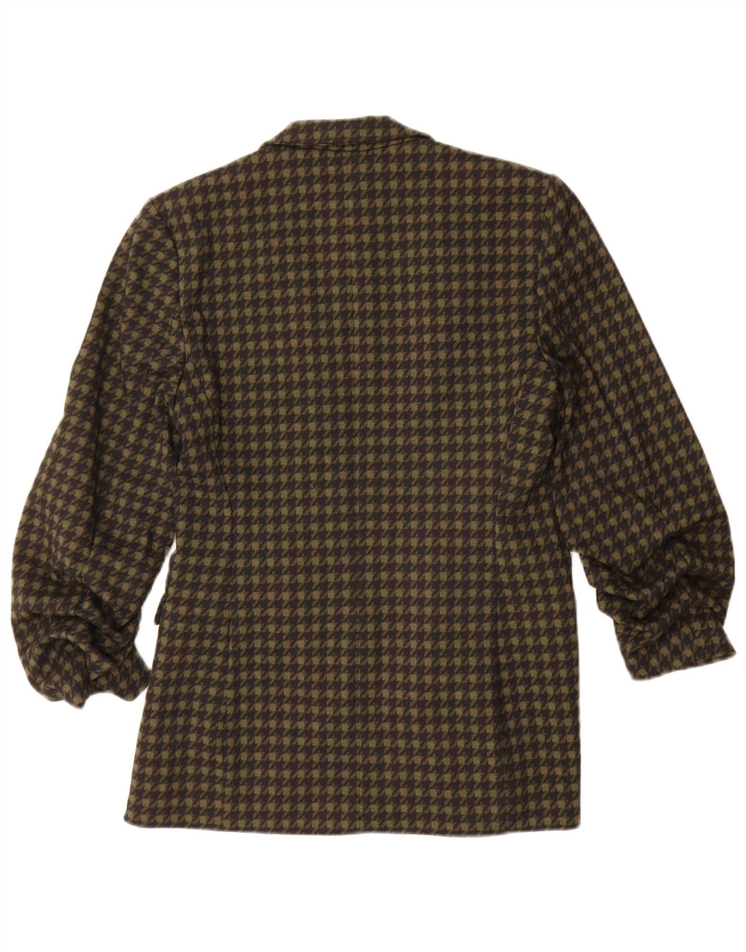 Marks & Spencer Offene Damen-Blazerjacke, UK 10, Größe S, Khaki, Hahnentrittmuster