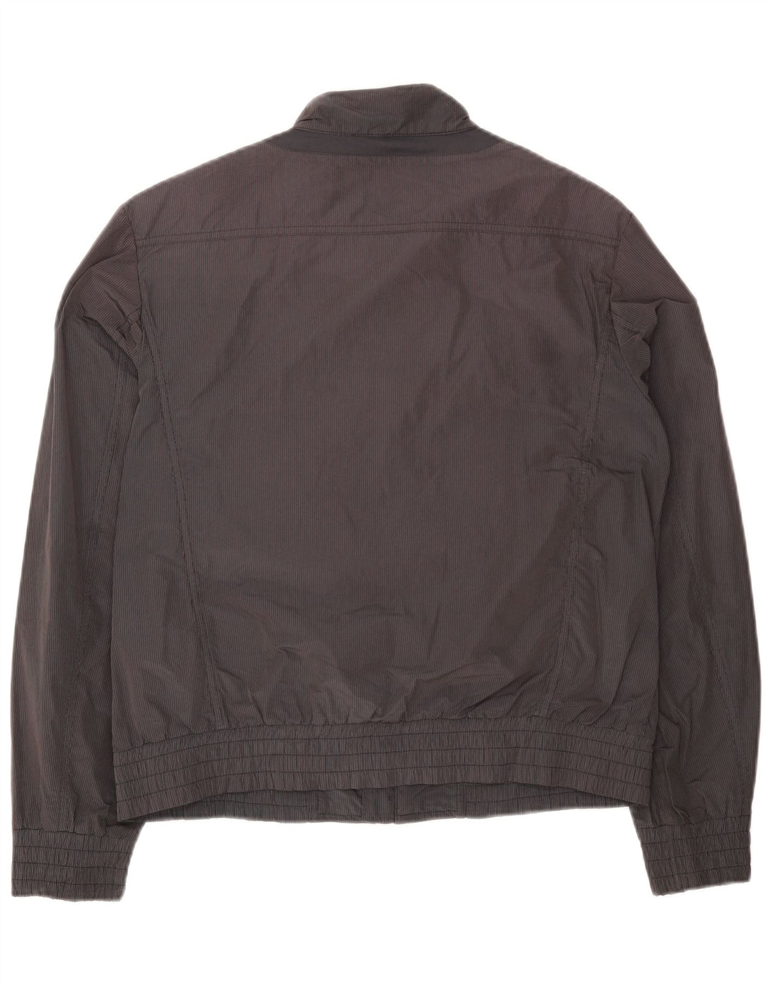 Geox Herren Respira Bomberjacke UK 40 Großes graues Nadelstreifen-Polyester