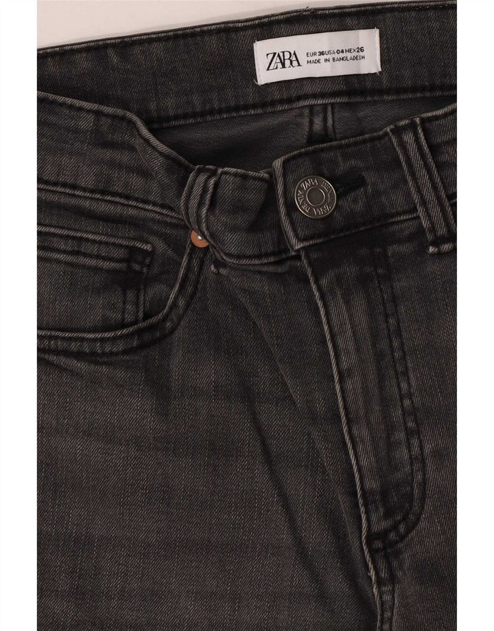 Zara Damen Schlagjeans EU 36 XS W26 L26 Grau