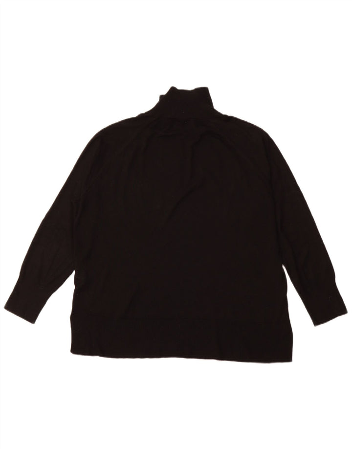ZARA Womens Turtle Neck Jumper Sweater UK 16 Large Black Striped