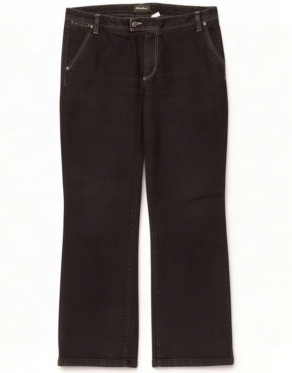 Eddie Bauer Damen Petite Straight Jeans US 12 Large W34 L29 Graue Baumwolle