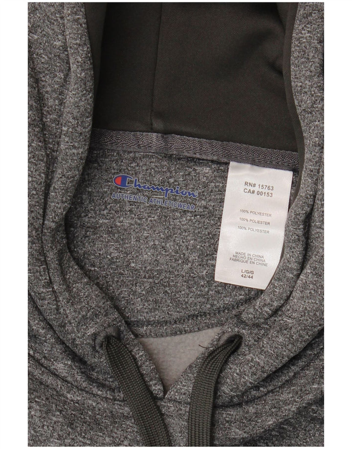 CHAMPION Herren-Kapuzenpullover, großes, grau meliertes Polyester