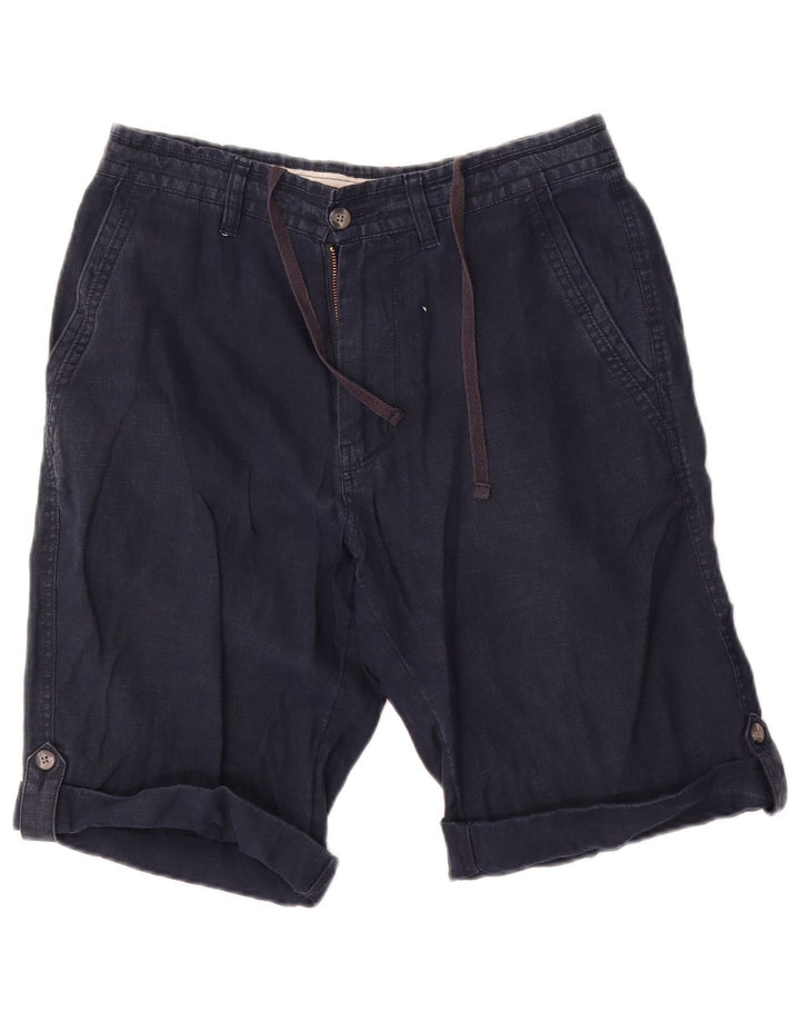 Marks & Spencer Herren-Chinoshorts W30, mittelmarineblaues Leinen