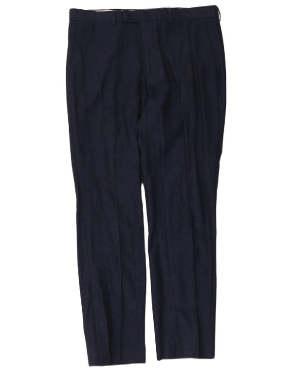 Marks & Spencer Slim-Anzughose für Herren, W34, L31, marineblau, Baumwolle