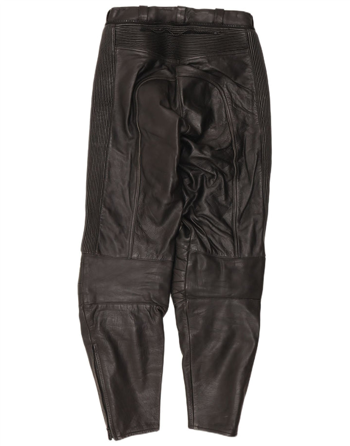 POLO Damen Moto Racer Lederhose EU 38 Medium W28 L29 Schwarzes Leder