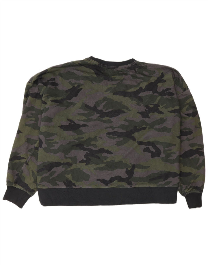 Nike Damen Dri Fit Übergroßer Sweatshirt-Pullover UK 20 2XL Graue Tarnung