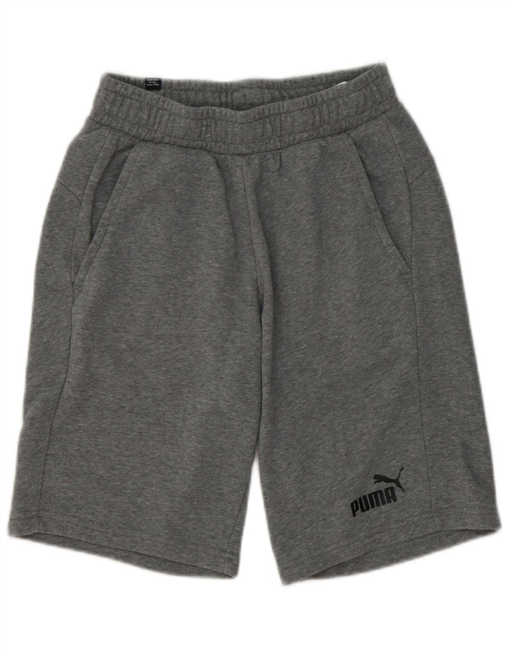 PUMA Herren-Sportshorts, klein, grau gefleckte Baumwolle