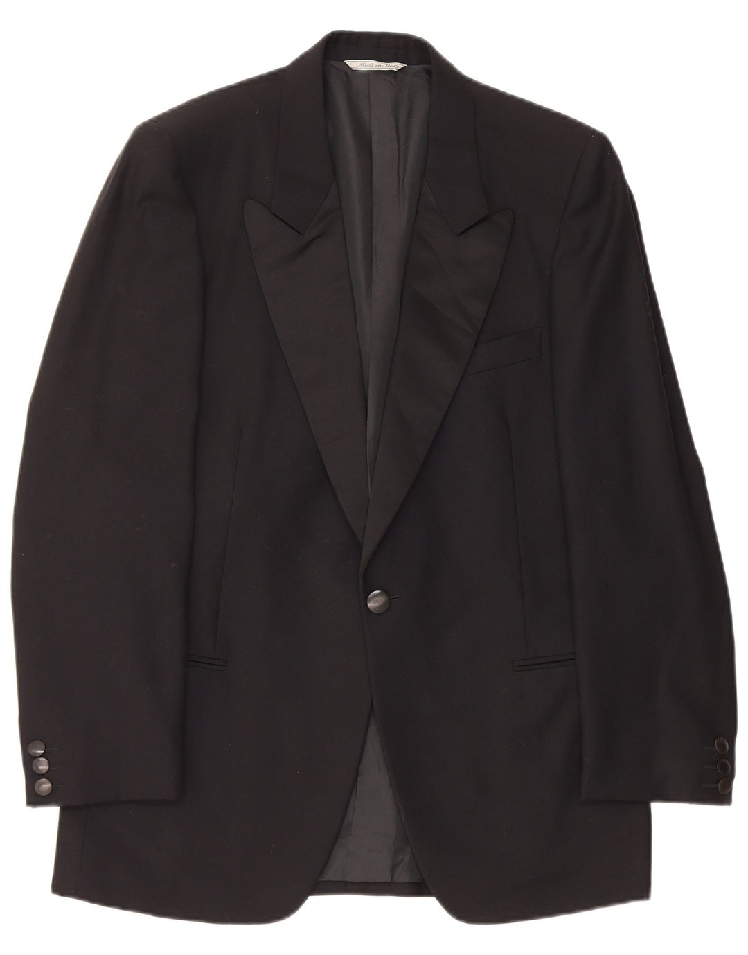Carieri Herren-Blazer mit 1 Knopf, IT 48, Mittelschwarz, Schurwolle