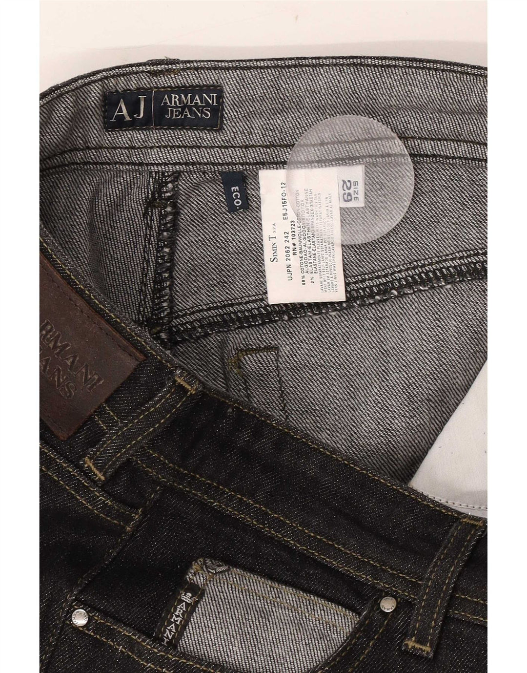 Armani Damen Kurzjeans W29 L23 Schwarze Baumwolle