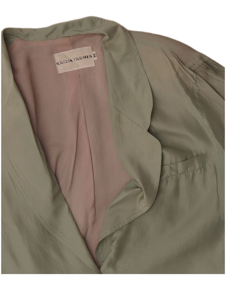 KRIZIA Damen 2-Knopf-Blazerjacke IT 46 Large Grün