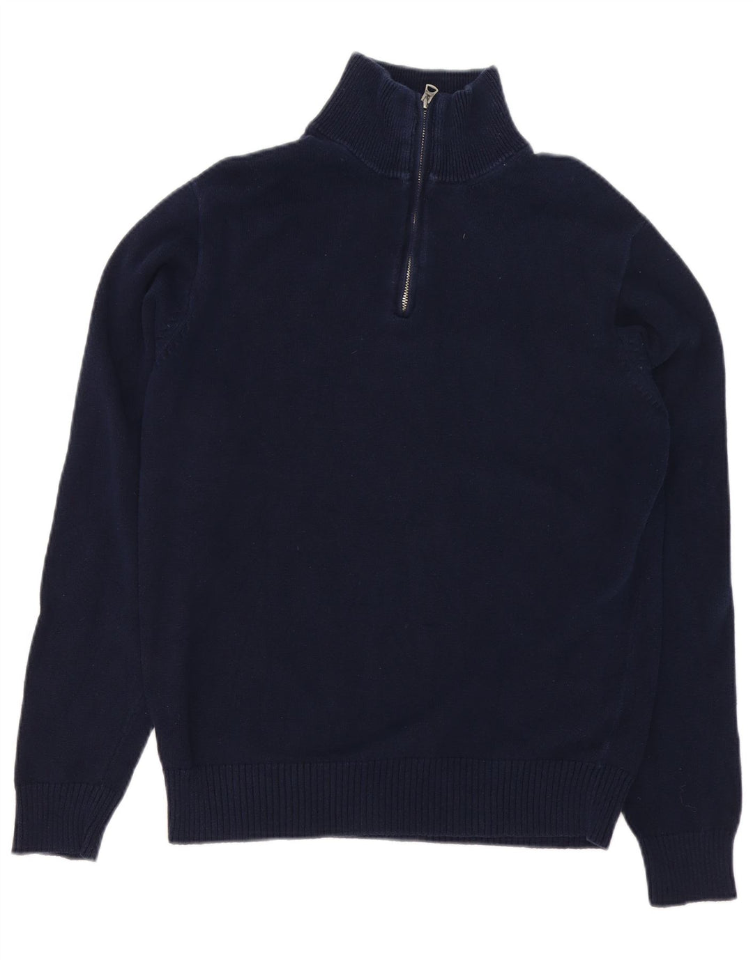 J. Crew Herren-Pullover mit Reißverschluss am Hals, mittelmarineblaue Baumwolle