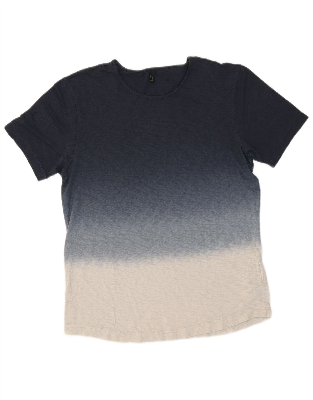 BENETTON Herren-T-Shirt-Oberteil, mittelgroß, marineblau, Colourblock-Baumwolle