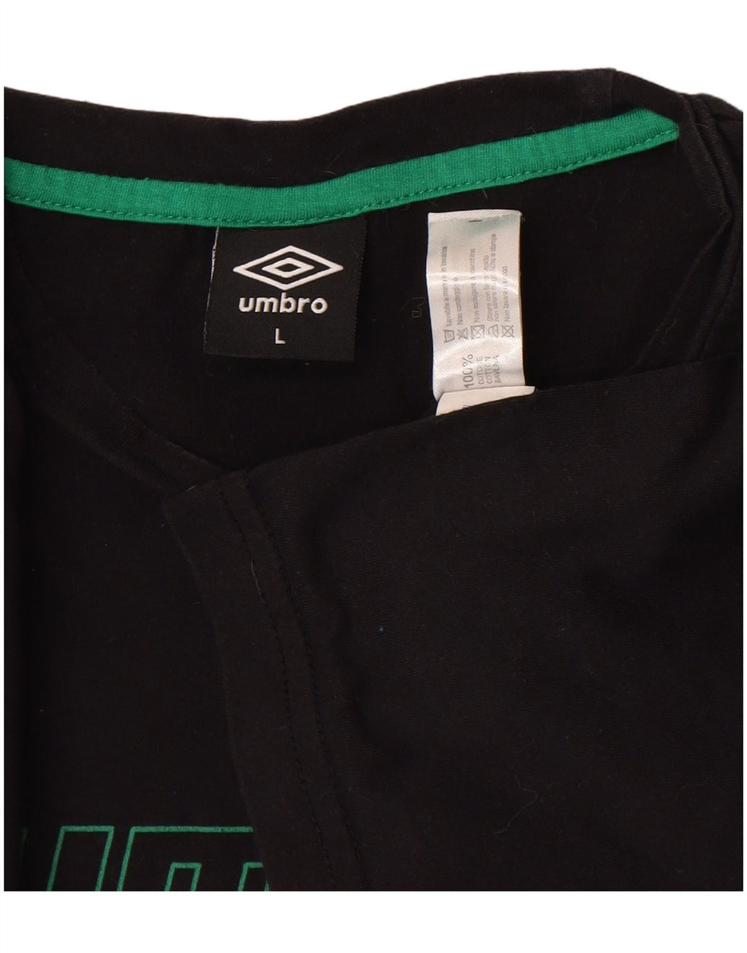 Umbro Herren-T-Shirt mit Grafik, groß, aus schwarzer Baumwolle