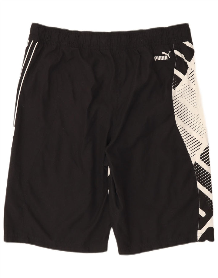 Puma Herren-Badeshorts mit Grafik, Mittelschwarz, Farbblock-Polyester