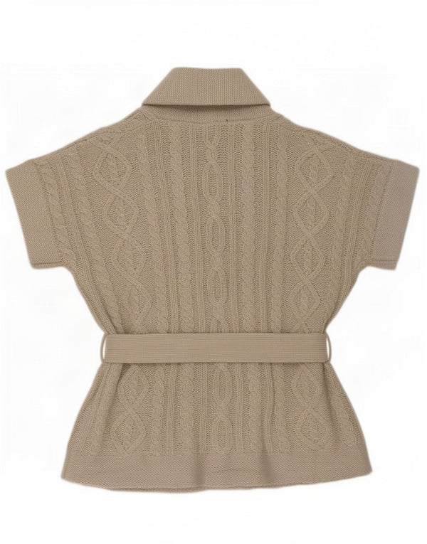 Zara Damen-Strickjacke mit kurzen Ärmeln, UK 14, Mittelgrau, Acryl
