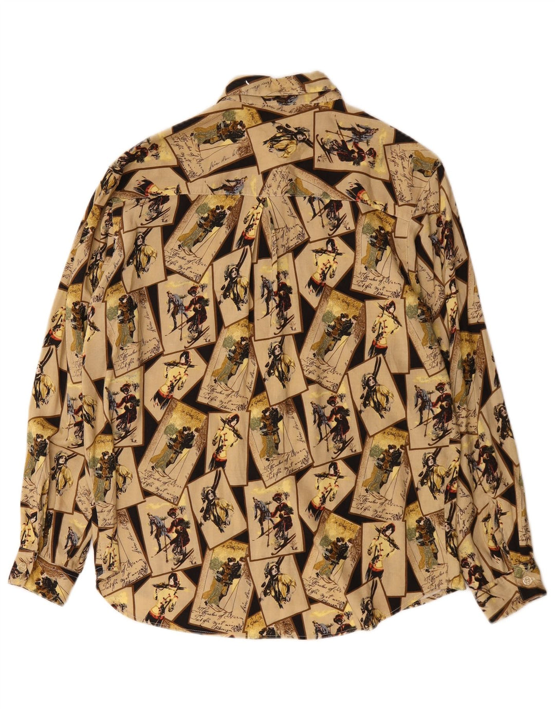 HANAITI Grafik-Hemdbluse für Damen, UK 14, Mittelbeige, Patchwork-Viskose