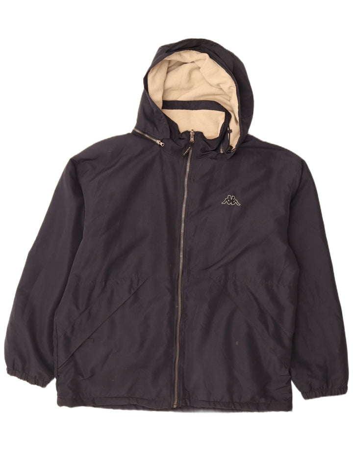 Kappa Herren Kapuzen-Wendejacke UK 40 Large Marineblau Polyester
