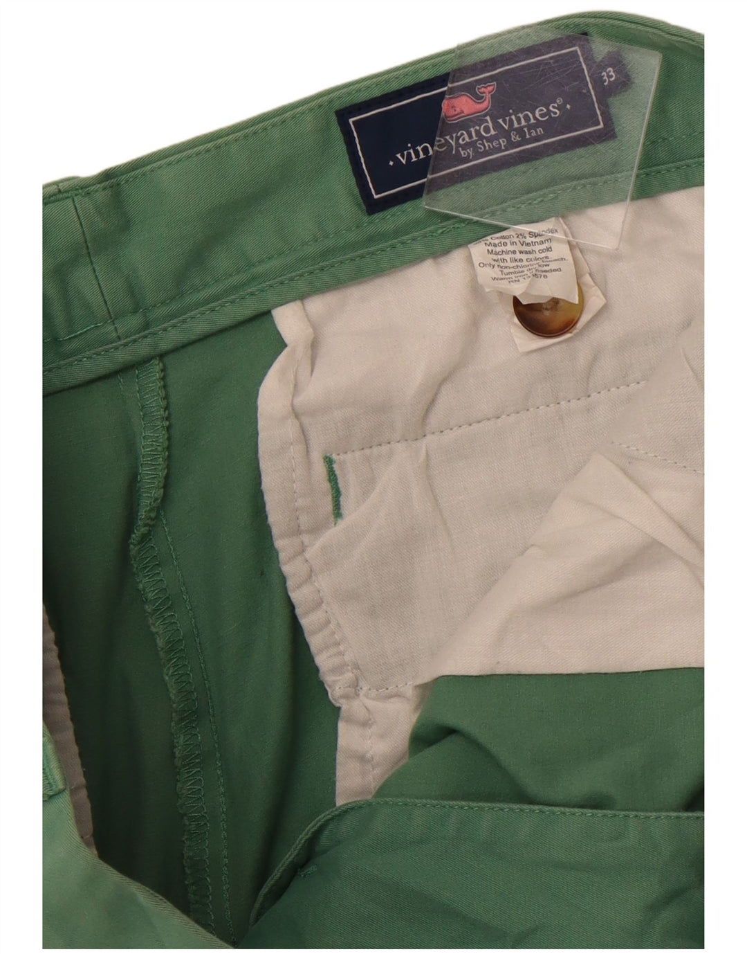 VINEYARD VINES Herren Chinoshorts W33 mittelgrüne Baumwolle