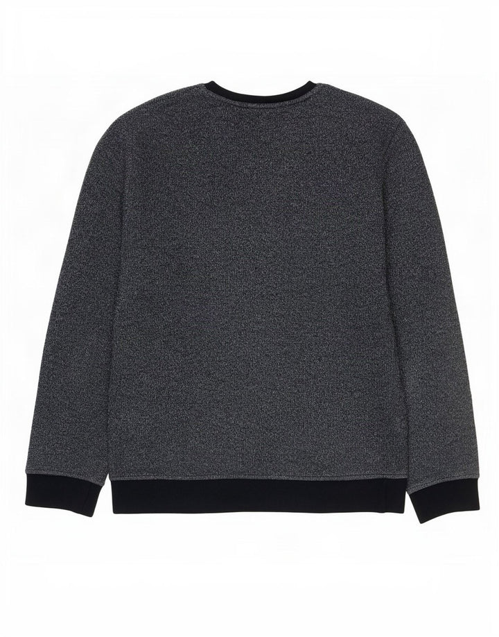 U.S. Polo Assn. Herren-Sweatshirt-Pullover aus mittelblauer, gesprenkelter Baumwolle
