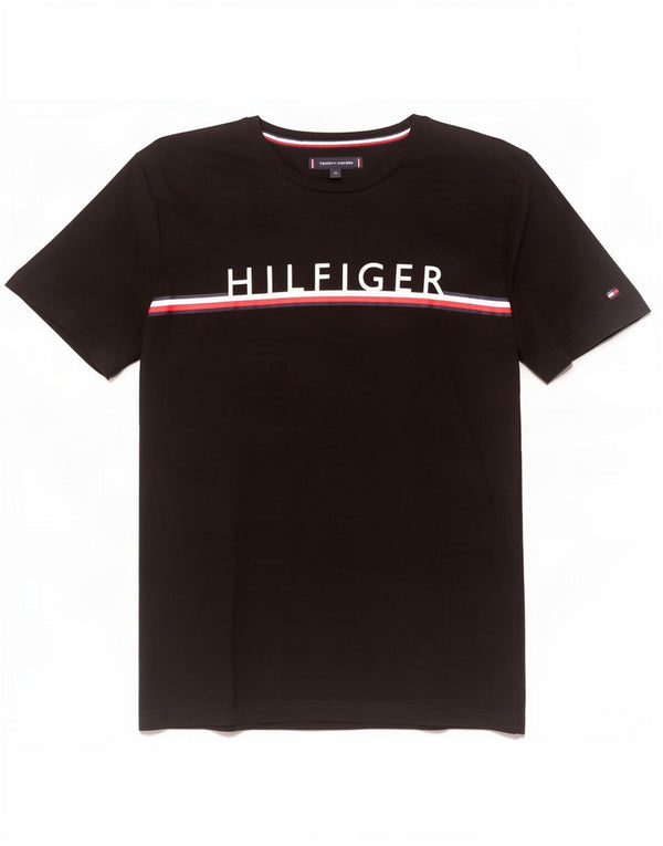 Tommy Hilfiger Herren Grafik T-Shirt Top XL Schwarz Baumwolle