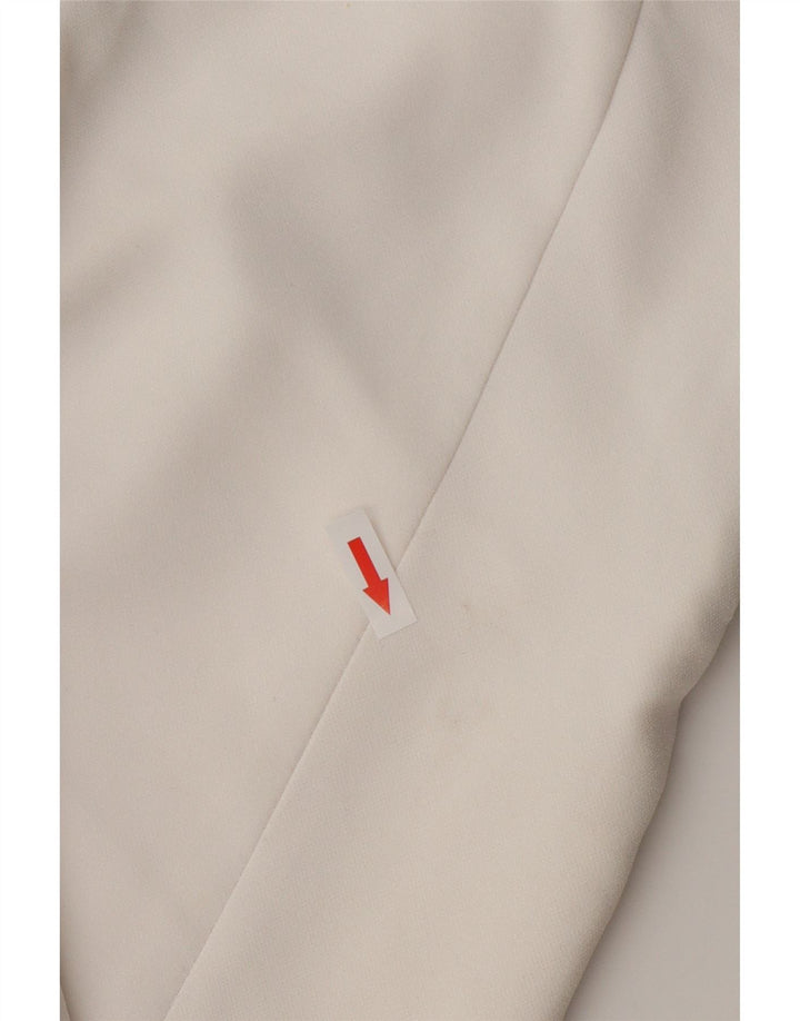 Zara Damen-Blazer mit 3/4-Ärmeln, offen, UK 18, XL, Weiß, Acetat