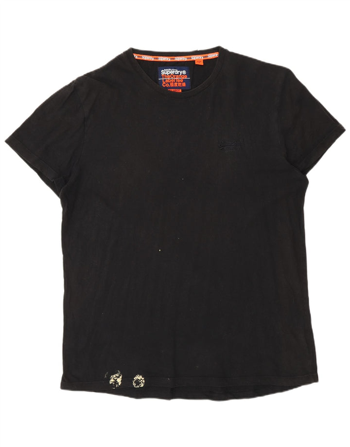 Superdry Herren T-Shirt Top XL Schwarz Baumwolle