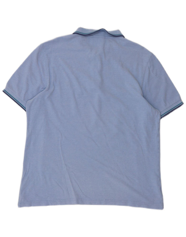 Fred Perry Herren Slim Fit Poloshirt 2XL blau gestreift aus Baumwolle