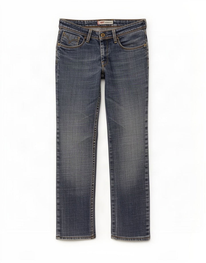 Levi's Damen 627 Straight Jeans W28 L28 Blaue Baumwolle