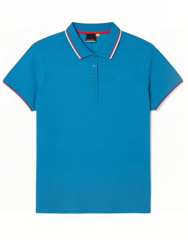 Diadora Damen Poloshirt UK 20 2XL Blaue Baumwolle