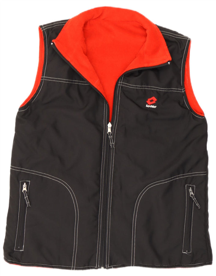 Lotto Herren-Fleece-Wendeweste, klein, schwarzes Farbblock-Polyester