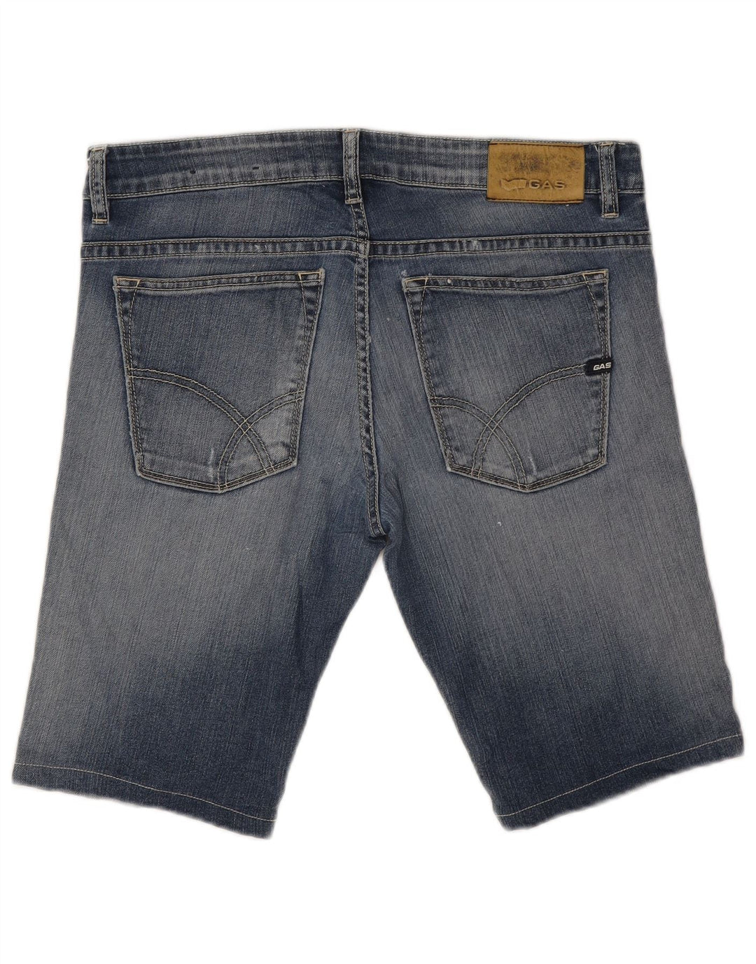 Gas Herren Jeansshorts W32 mittelblaue Baumwolle