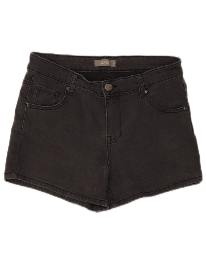 Oasis Damen Jeansshorts UK 10 Small W28 Graue Baumwolle