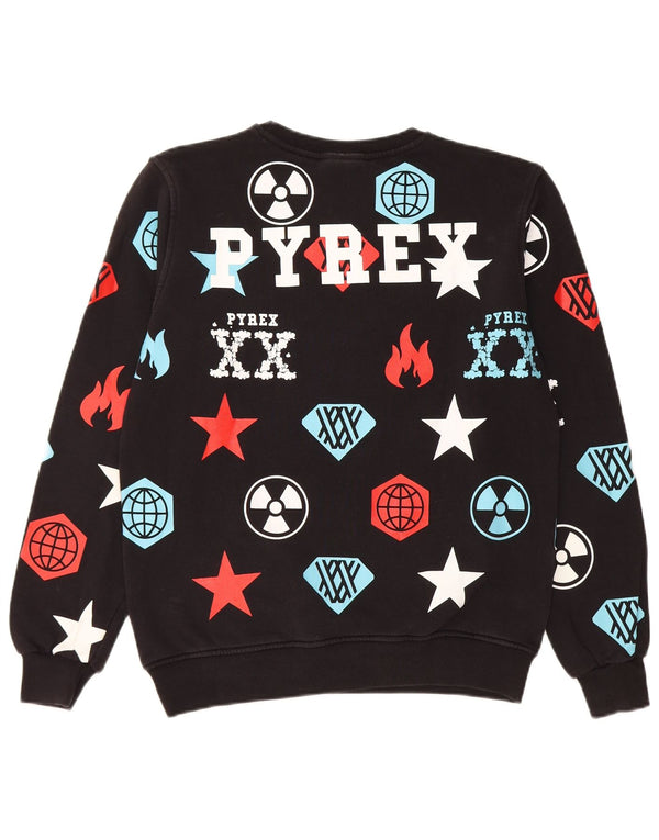 Pyrex Grafik-Sweatshirt für Jungen, 13–14 Jahre, 2XL, schwarze Baumwolle