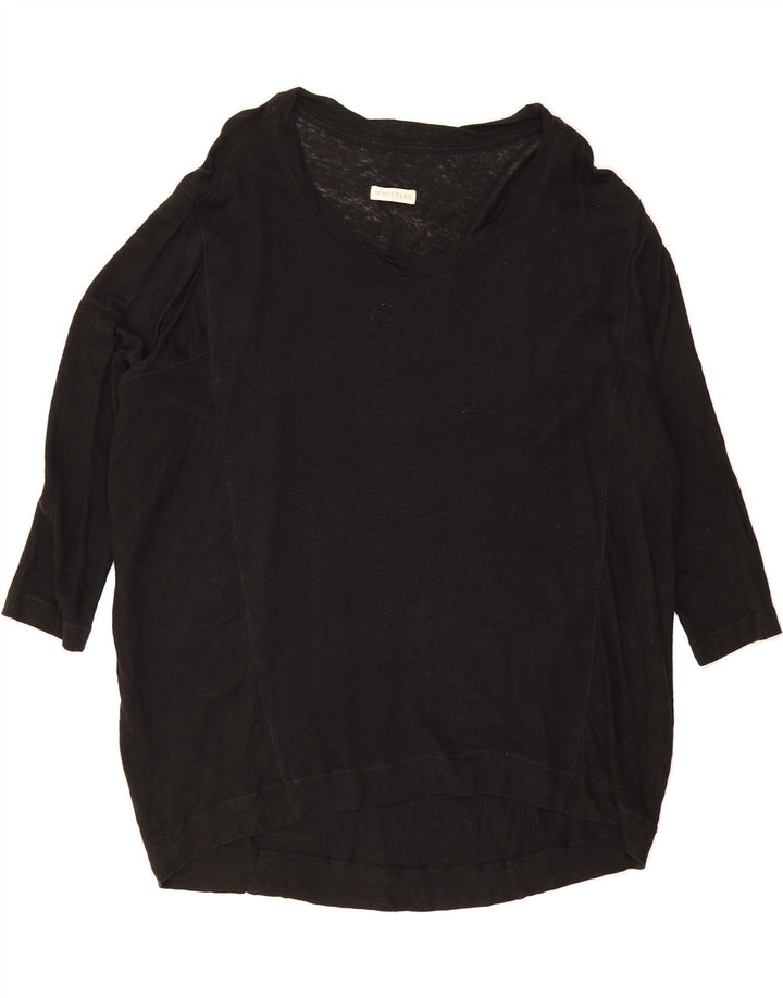 WHISTLE Womens Oversized Top Long Sleeve UK 10 Small Black Linen Vintage Whistle and Second-Hand Whistle from Messina Hembry 