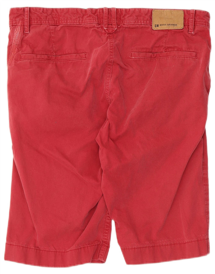Hugo Boss Herren Chinoshorts W33 Mittelrote Baumwolle